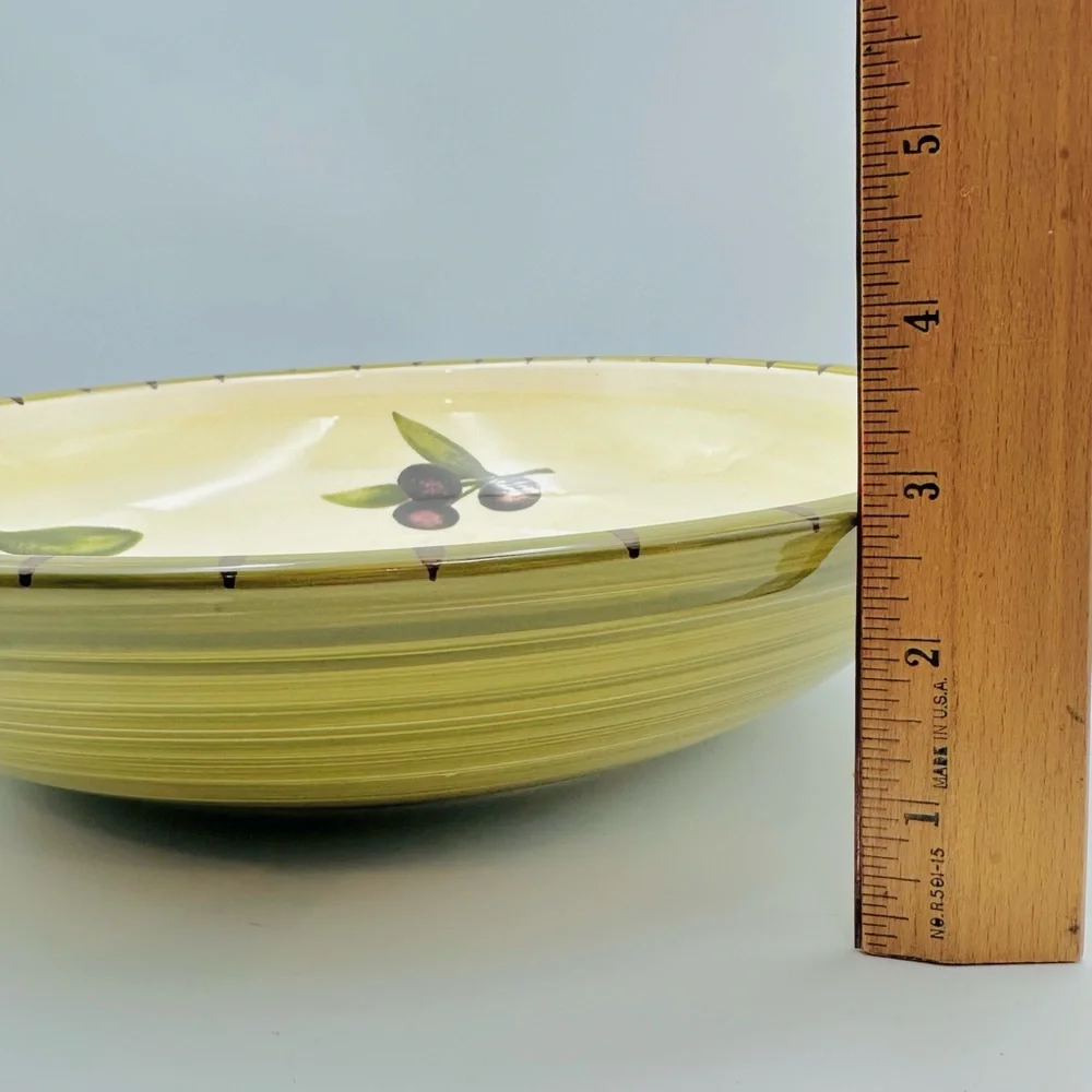 Williams Sonoma Pasta Bowl Liguria Pattern Olive Branches Glossy 2 Small Chips